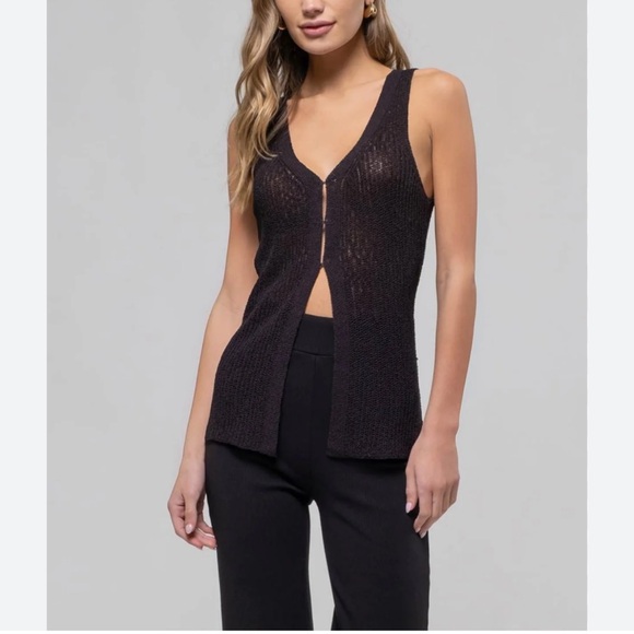 ShopEvelynne Black Knit Sleeveless Top - Picture 1 of 3